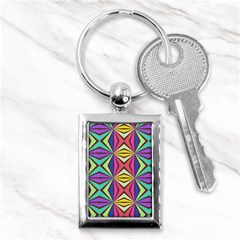 Connected Shapes In Retro Colors  			key Chain (rectangle) by LalyLauraFLM