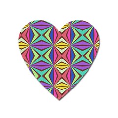 Connected Shapes In Retro Colors  			magnet (heart) by LalyLauraFLM