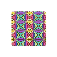 Connected Shapes In Retro Colors  			magnet (square) by LalyLauraFLM