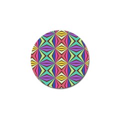 Connected Shapes In Retro Colors  			golf Ball Marker by LalyLauraFLM