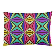 Connected Shapes In Retro Colors  			pillow Case by LalyLauraFLM