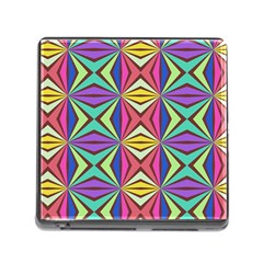 Connected Shapes In Retro Colors  			memory Card Reader (square) by LalyLauraFLM