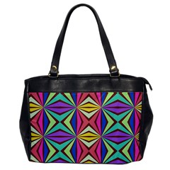 Connected Shapes In Retro Colors  			oversize Office Handbag by LalyLauraFLM