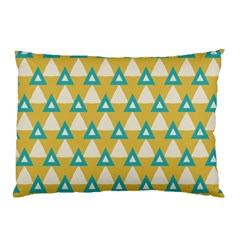 White Blue Triangles Pattern 			pillow Case by LalyLauraFLM