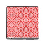 Salmon Damask Memory Card Reader (Square) Front