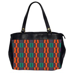 Green Orange Shapes Pattern Oversize Office Handbag (2 Sides) by LalyLauraFLM