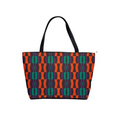 Green Orange Shapes Pattern Classic Shoulder Handbag by LalyLauraFLM