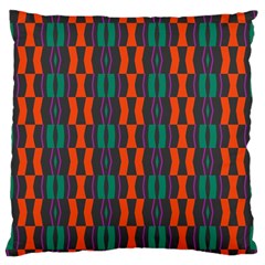 Green Orange Shapes Pattern 	large Flano Cushion Case (two Sides) by LalyLauraFLM