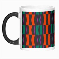 Green Orange Shapes Pattern Morph Mug by LalyLauraFLM