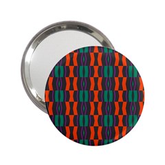 Green Orange Shapes Pattern 			2 25  Handbag Mirror by LalyLauraFLM