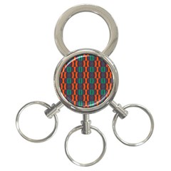 Green Orange Shapes Pattern 			3-ring Key Chain by LalyLauraFLM