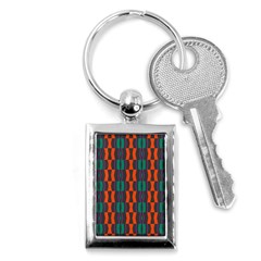 Green Orange Shapes Pattern 			key Chain (rectangle) by LalyLauraFLM