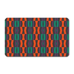 Green Orange Shapes Pattern 			magnet (rectangular) by LalyLauraFLM