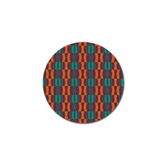 Green Orange Shapes Pattern 			golf Ball Marker by LalyLauraFLM