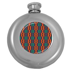 Green Orange Shapes Pattern 			hip Flask (5 Oz) by LalyLauraFLM