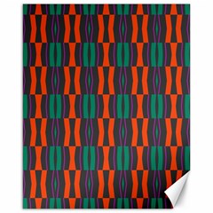 Green Orange Shapes Pattern 			canvas 16  X 20  by LalyLauraFLM