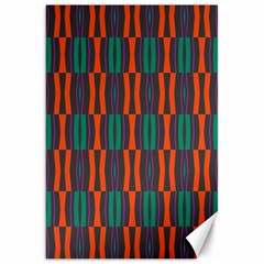 Green Orange Shapes Pattern 			canvas 20  X 30  by LalyLauraFLM