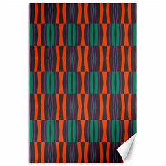 Green Orange Shapes Pattern 			canvas 24  X 36  by LalyLauraFLM