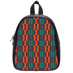 Green Orange Shapes Pattern 			school Bag (small) by LalyLauraFLM