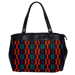 Green Orange Shapes Pattern 			oversize Office Handbag by LalyLauraFLM