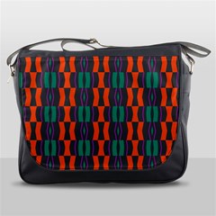 Green Orange Shapes Pattern 			messenger Bag by LalyLauraFLM