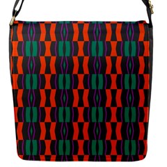 Green Orange Shapes Pattern 			flap Closure Messenger Bag (s) by LalyLauraFLM