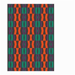 Green Orange Shapes Pattern Small Garden Flag by LalyLauraFLM