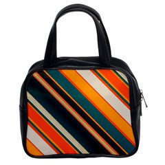 Diagonal Stripes In Retro Colors Classic Handbag (two Sides) by LalyLauraFLM