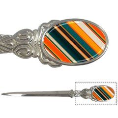 Diagonal Stripes In Retro Colors 			letter Opener by LalyLauraFLM