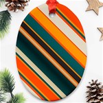 Diagonal stripes in retro colors 			Ornament (Oval) Front