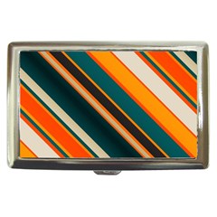 Diagonal Stripes In Retro Colors 			cigarette Money Case by LalyLauraFLM