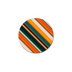 Diagonal Stripes In Retro Colors 			golf Ball Marker