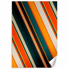 Diagonal Stripes In Retro Colors 			canvas 12  X 18  by LalyLauraFLM