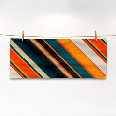 Diagonal Stripes In Retro Colors 			hand Towel by LalyLauraFLM