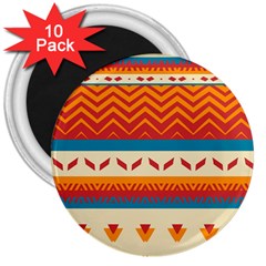 Tribal Shapes  			3  Magnet (10 Pack) by LalyLauraFLM