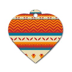 Tribal Shapes  			dog Tag Heart (one Side) by LalyLauraFLM