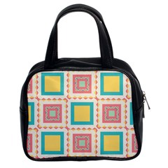 Pastel Squares Pattern Classic Handbag (two Sides) by LalyLauraFLM