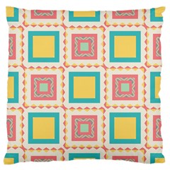 Pastel Squares Pattern 	large Flano Cushion Case (two Sides) by LalyLauraFLM