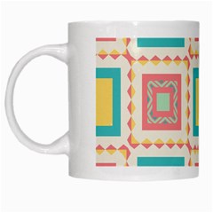 Pastel Squares Pattern White Mug by LalyLauraFLM