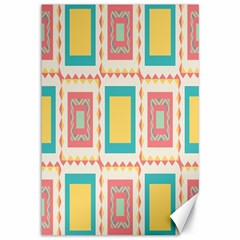 Pastel Squares Pattern 			canvas 12  X 18  by LalyLauraFLM