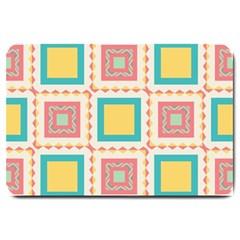 Pastel Squares Pattern 			large Doormat by LalyLauraFLM