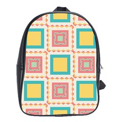 Pastel Squares Pattern 			school Bag (large) by LalyLauraFLM