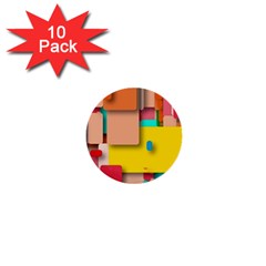 Rounded Rectangles 1  Mini Buttons (10 Pack)  by hennigdesign