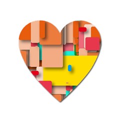 Rounded Rectangles Heart Magnet by hennigdesign