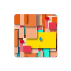 Rounded Rectangles Square Magnet by hennigdesign