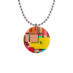 Rounded Rectangles Button Necklaces