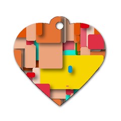 Rounded Rectangles Dog Tag Heart (two Sides) by hennigdesign