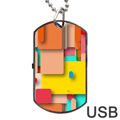 Rounded Rectangles Dog Tag Usb Flash (one Side) by hennigdesign