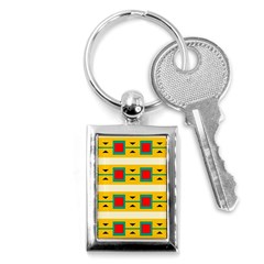 Connected Squares And Triangles 			key Chain (rectangle) by LalyLauraFLM