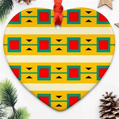 Connected Squares And Triangles 			ornament (heart) by LalyLauraFLM